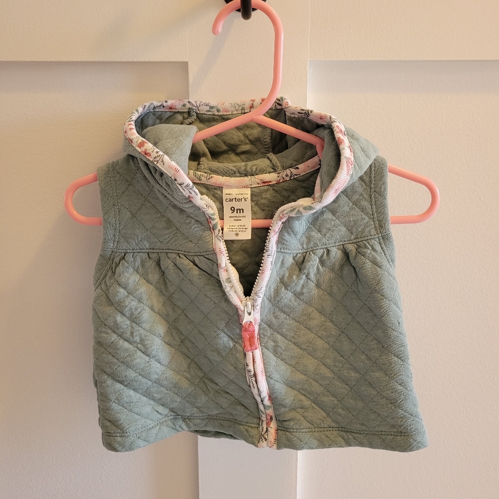 Seafoam green vest with hood